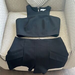Black Crop Top and short set